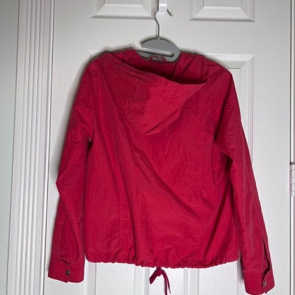 Larry Levine LL Red Sport Hooded Zip Windbreaker Jacket Size Small - Picture 2 of 9